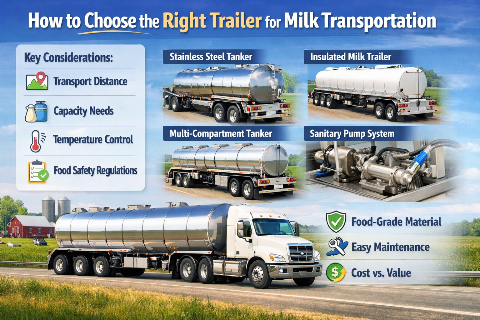 How to Choose the Right Trailer for Milk Transportation？