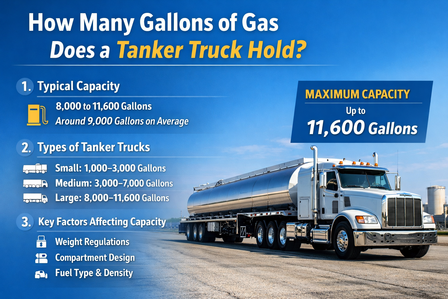 How Many Gallons of Gas Does a Tanker Truck Hold?