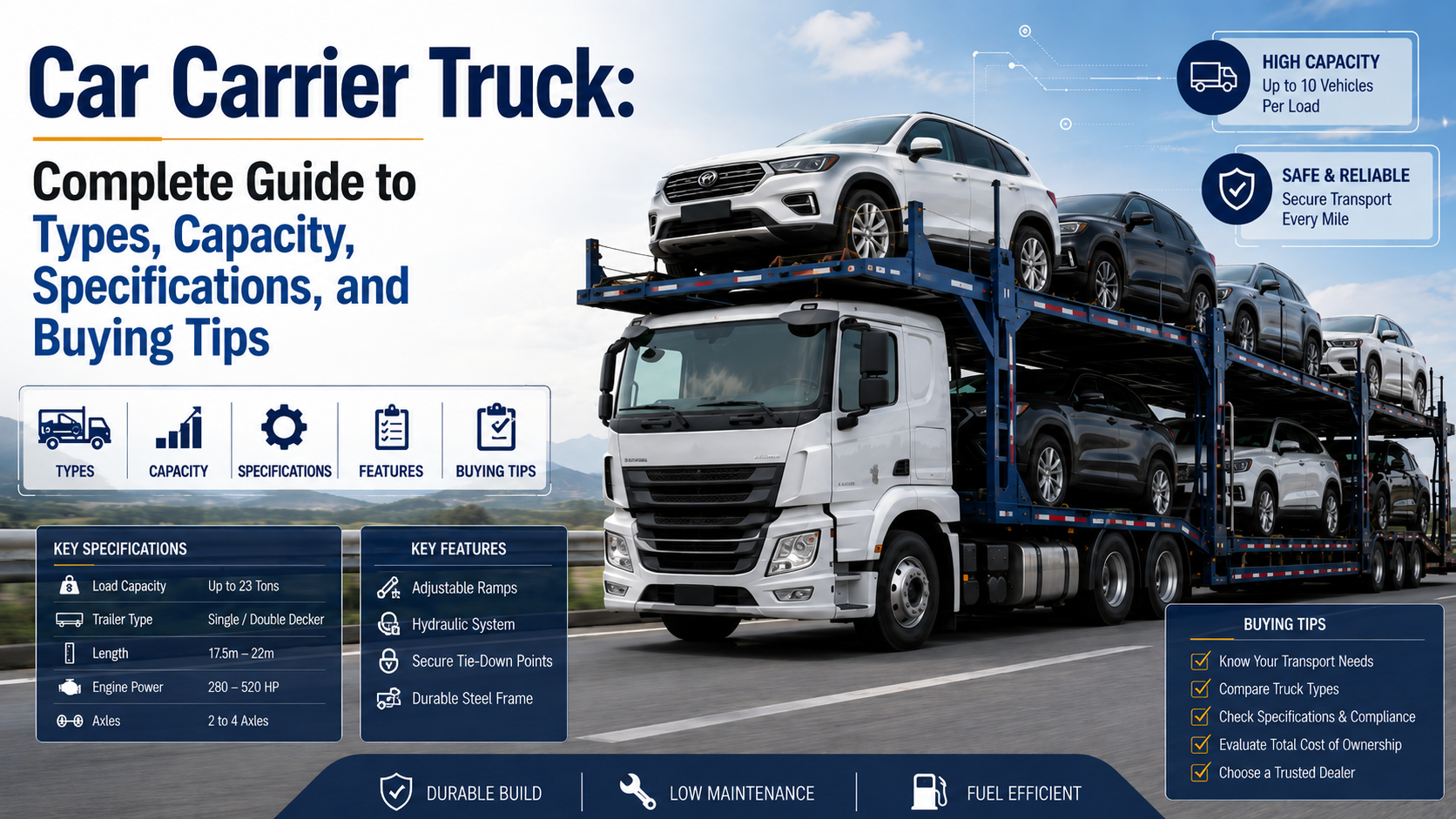 Car Carrier Truck: Complete Guide to Types, Capacity, Specifications, Prices, and Buying Tips