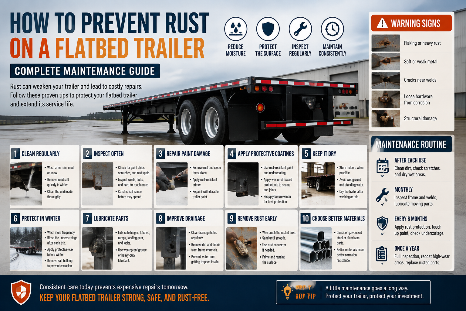 How to Prevent Rust on a Flatbed Trailer: Complete Maintenance Guide