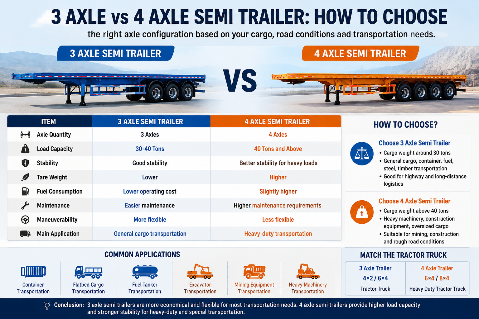 3 Axle vs 4 Axle Semi Trailer: How to Choose the Right Configuration